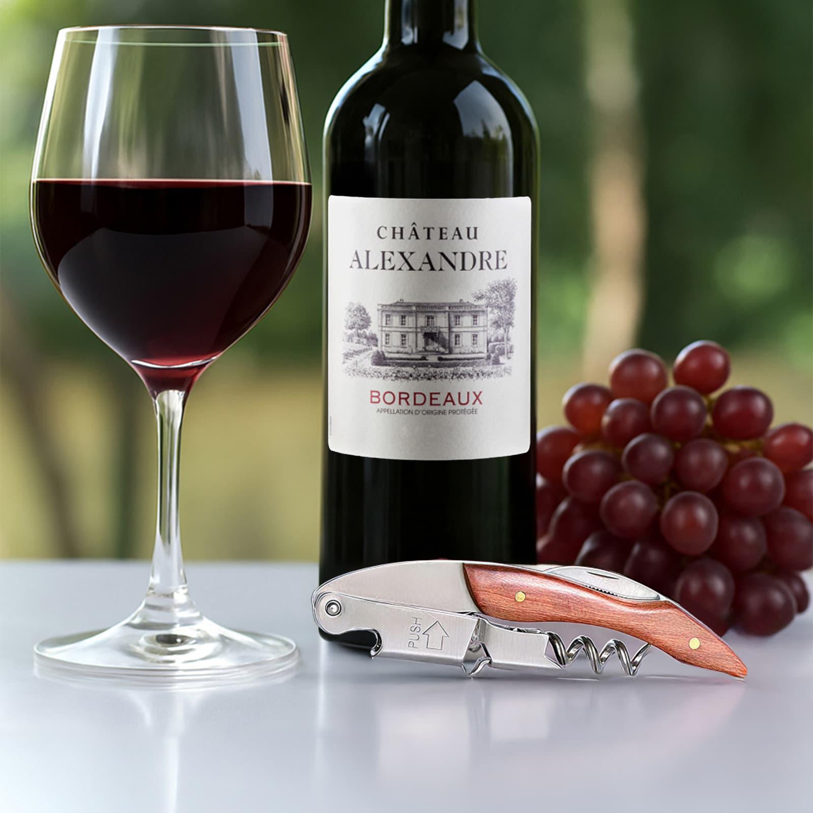 Нож сомелье с открывашкой и пилкой Olin & Olin складной с деревянной ручкой 12 см (8391-NR-b-02) - фото 3 Нож сомелье с открывашкой и пилкой Olin & Olin складной с деревянной ручкой 12 см (8391-NR-b-02) - фото 3