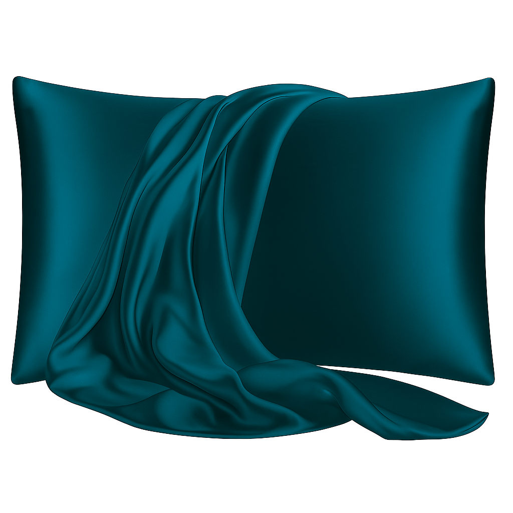 Наволочка шелковая Мулбери 19 мм 50х75 см Бирюзовый - фото 1