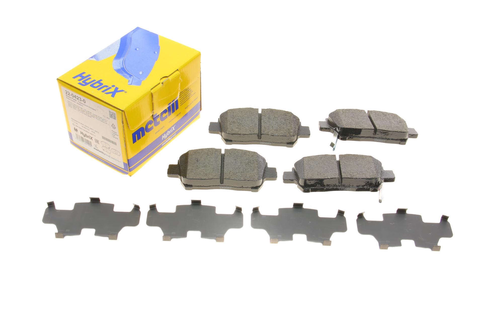 Колодки тормозные передние METELLI 22-0423-0 Toyota Corolla 01-08/Prius 03-09/Yaris 99-05