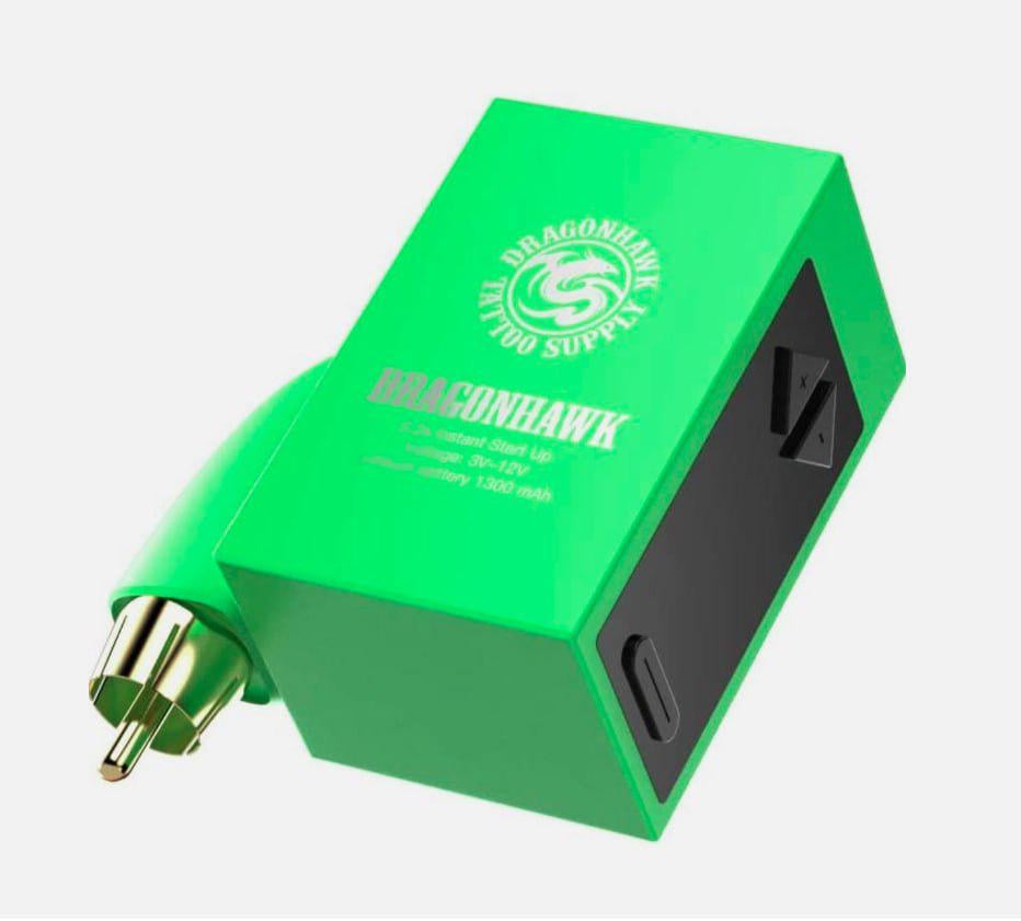 Блок питания для аппарата DRAGONHAWK B1 WIRELESS TATTOO BATTERY Green (5241)