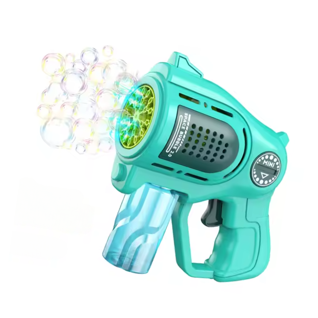 Пистолет-генератор для мыльных пузырей с подсветкой Зеленый Пистолет-генератор для мыльных пузырей с подсветкой Зеленый