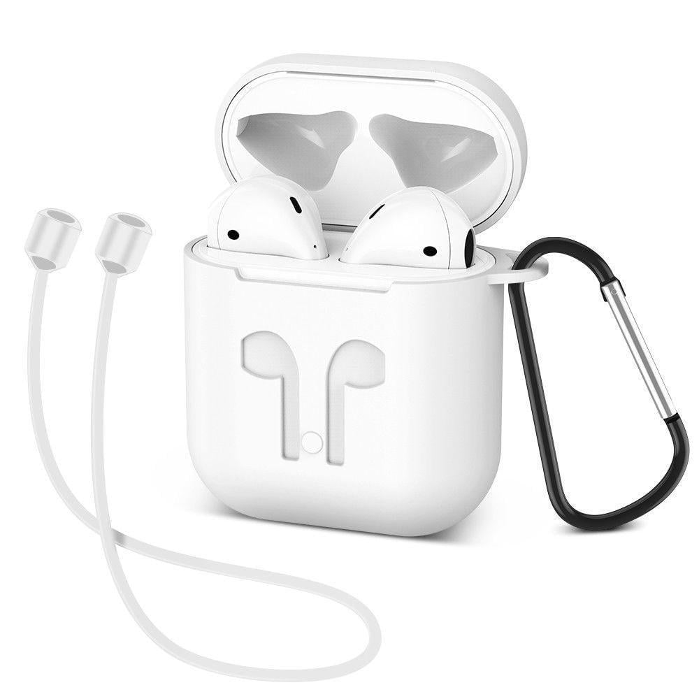 Набор Raxfly чехол для наушников AirPods 1/2 с карабином и шнуром-фиксатором Белый (961302028)