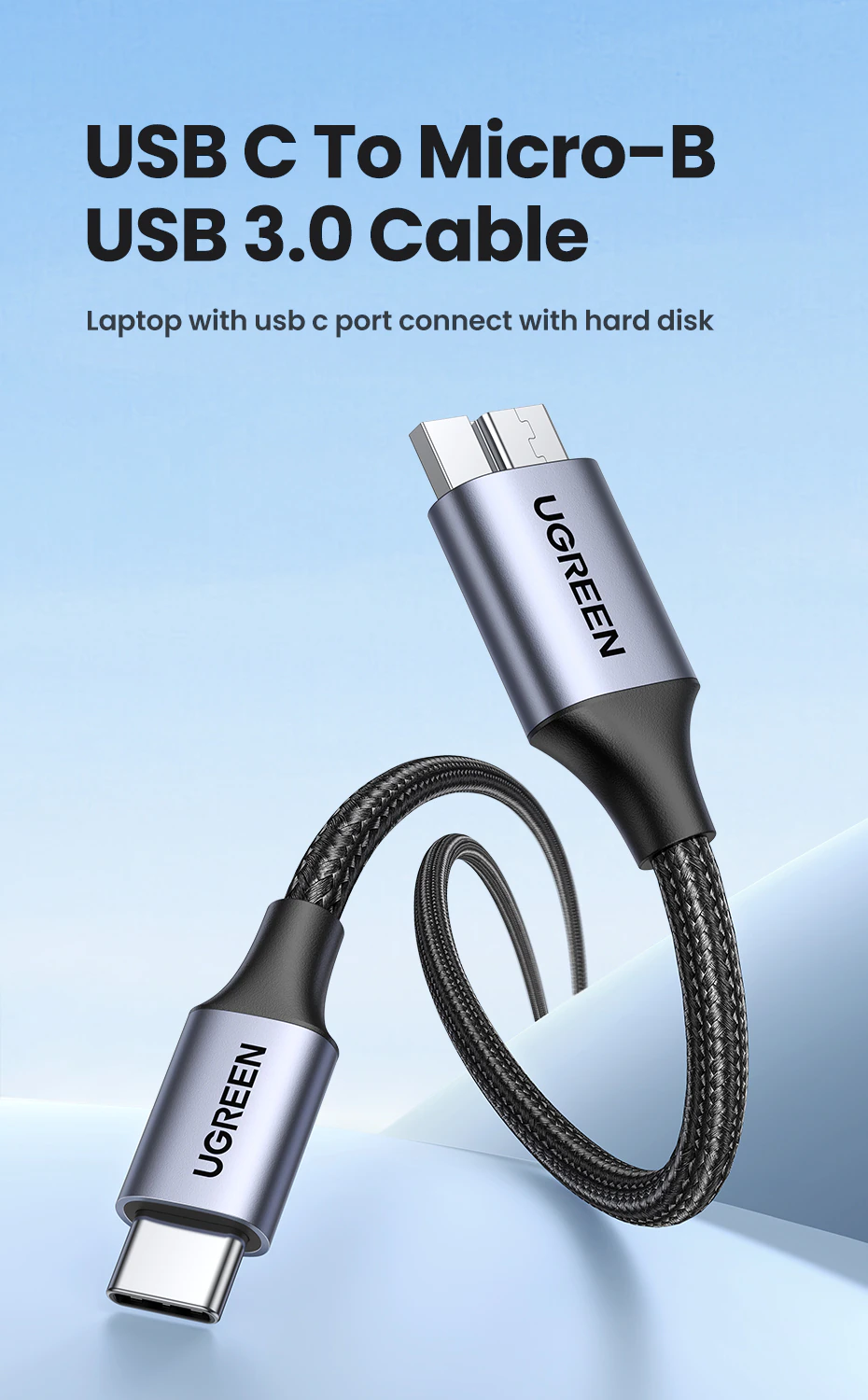 Кабель UGREEN US565 USB-C to micro USB-B 15W 0,5 м Aluminium Space Grey (15231) - фото 12