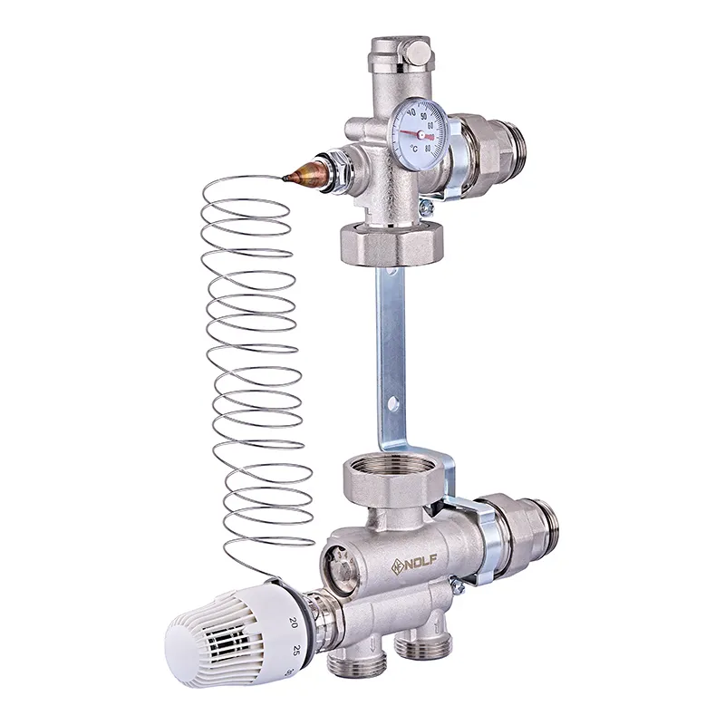 Смесительный узел для коллекторов Nolf NF.2001-1" с нижним подключением без насоса (NF3015)