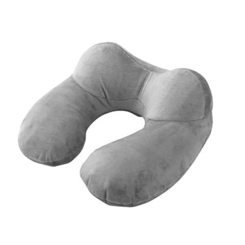 Подушка надувная дорожная U-образная с подголовником Бархатный (288017)