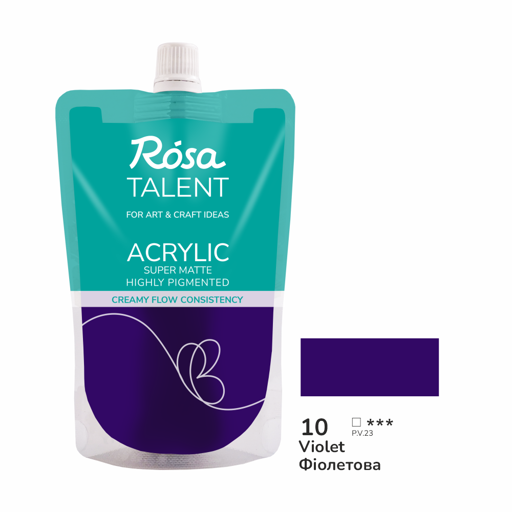 Акриловая краска Rosa Talent 200 мл 10 Фиолетовая (Az1-4823098548782)