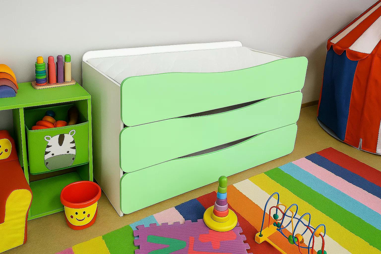 Ліжко 3-х ярусне DS-21 для дошкільних навчальних закладів Зелений - фото 2 Ліжко 3-х ярусне DS-21 для дошкільних навчальних закладів Зелений - фото 2