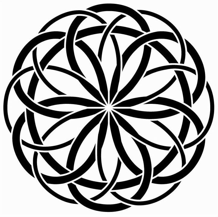 Трафарет Круглый узор DFA для интерьера под декоративную штукатурку или краску 90x90 см толщина 0,3-1 мм (C00144-4)