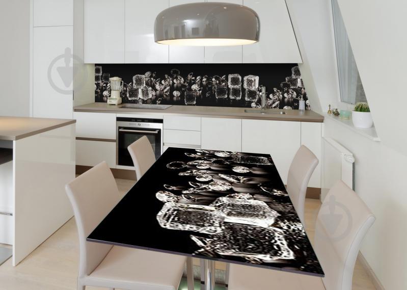 Наклейка 3Д виниловая на стол Zatarga «Лёд и кристаллы» 650х1200 мм для домов, квартир, столов, кофейн, кафе