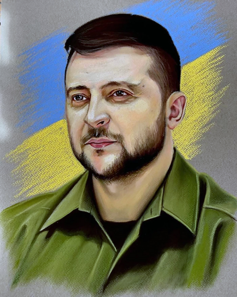 Алмазная мозаика Чарівний діамант Президент Зеленский 40x50 см (КДИ-1416)