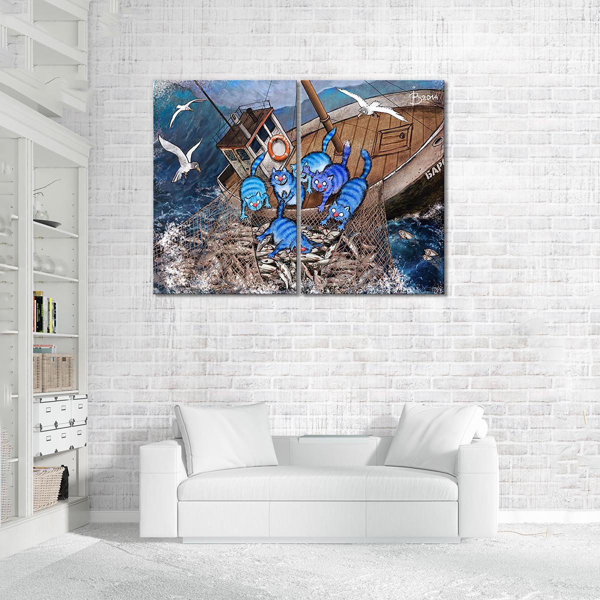 Модульная картина Клевый улов 2 модуля 30х45 см
