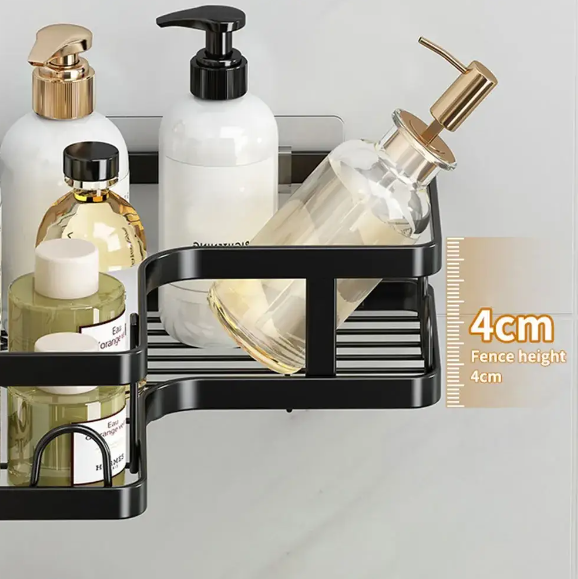 Полиця для ванної кімнати кутова Corner shower caddy 2 шт. Чорний - фото 3