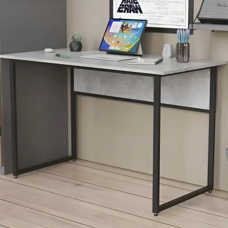 Письмовий стіл Ferrum-decor Коді метал/ДСП 32 мм 75x100x60 см Чорний/Бетон (FRD-106582)