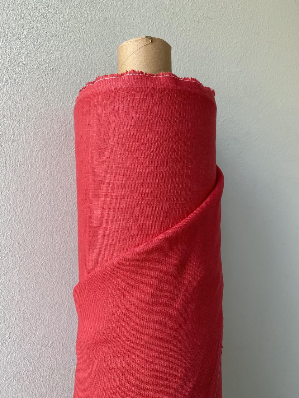 Ткань рубашечно-платьевая LINEN PLUS 100% лен 143 см 1427 Красный - фото 10