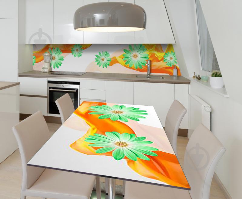 Наклейка виниловая на стол Zatarga  "Зеленые Цветы" 650х1200 мм