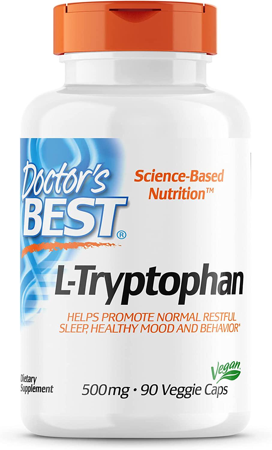 Триптофан-L Doctor's Best L-Tryptophan 500 mg 90 Veg Caps