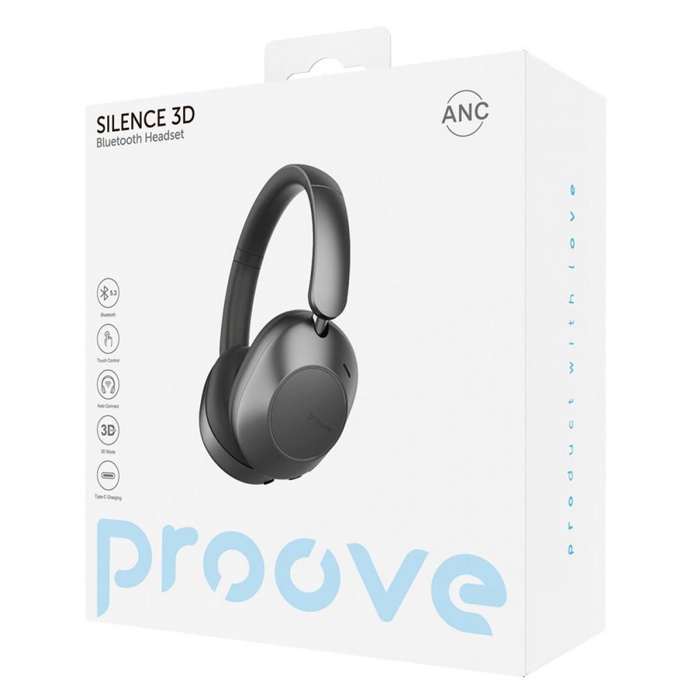 Наушники Proove Silence 3D with ANC Bluetooth 5.3 Type-C 1200 мАч Light Gray (HPSL3D010003) - фото 2
