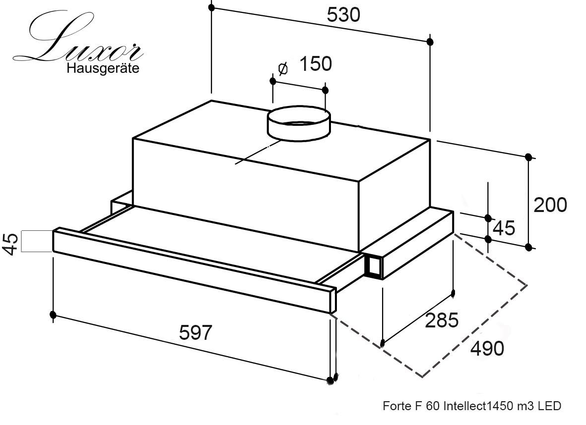 Витяжка Luxor Forte F 60 Intellect BK 1450 m3 LED Чорний (236) - фото 5 Витяжка Luxor Forte F 60 Intellect BK 1450 m3 LED Чорний (236) - фото 5