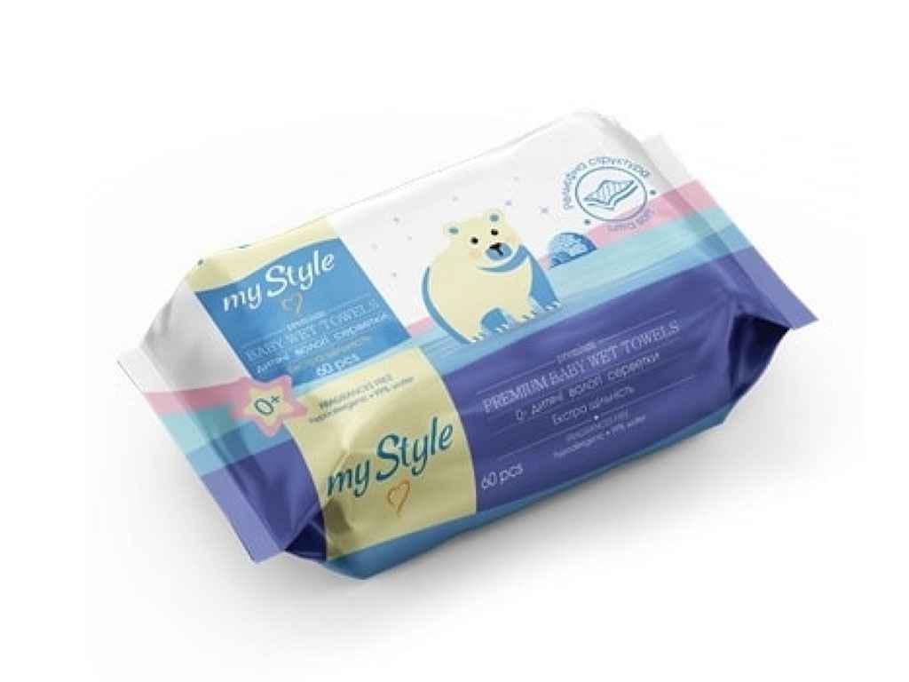 Вологі серветки MY STYLE гіпоалергенні 60 шт. (1014597)