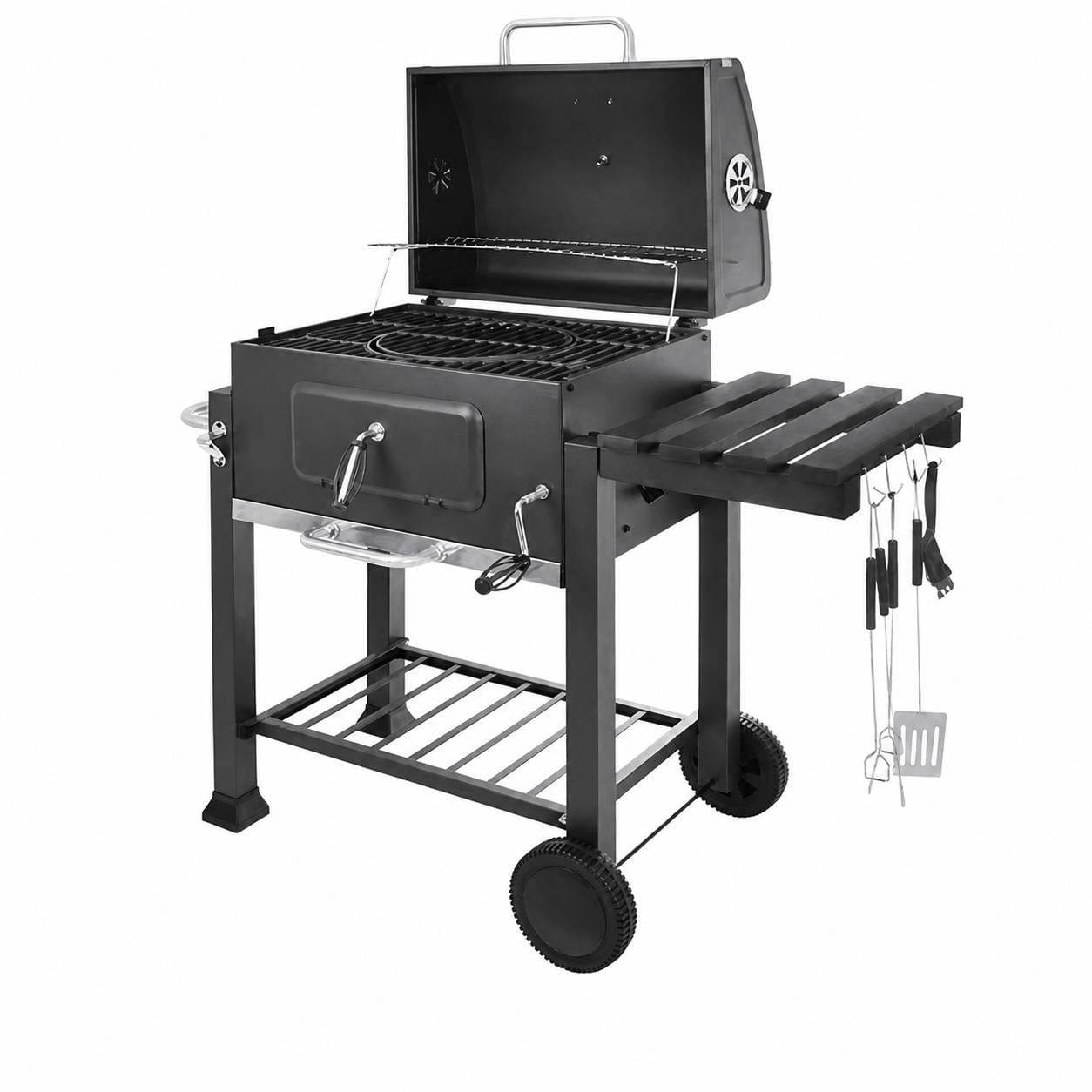 Гриль садовый Kaminer 27318 с крышкой угольный BBQ (34502918)