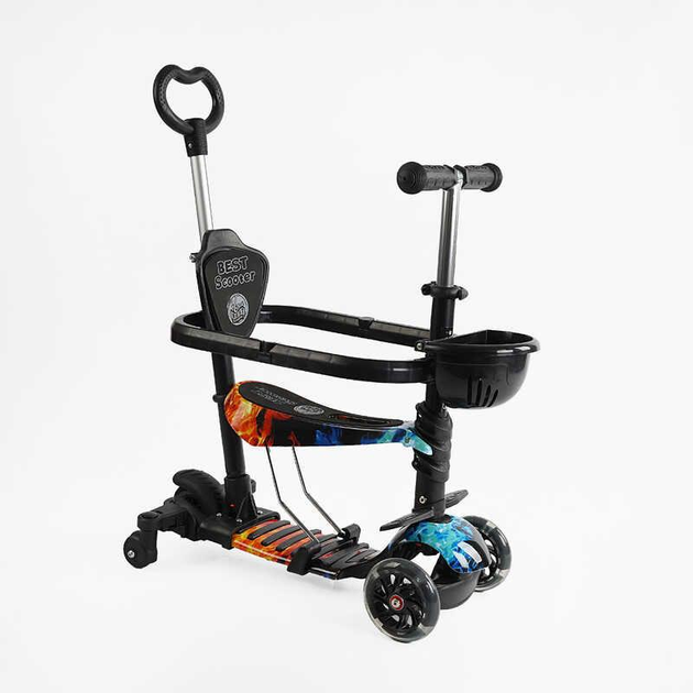 Самокат Best Scooter 5в1 LS-71100/1 с дополнительными колесами/защитный бампер/PU колеса со светом/в коробке (25085408)