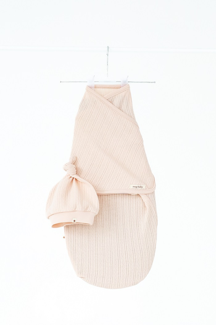 Пеленка-кокон детская с шапочкой летняя на липучках Trudy 0-3 мес. Светло-розовый (MG200)