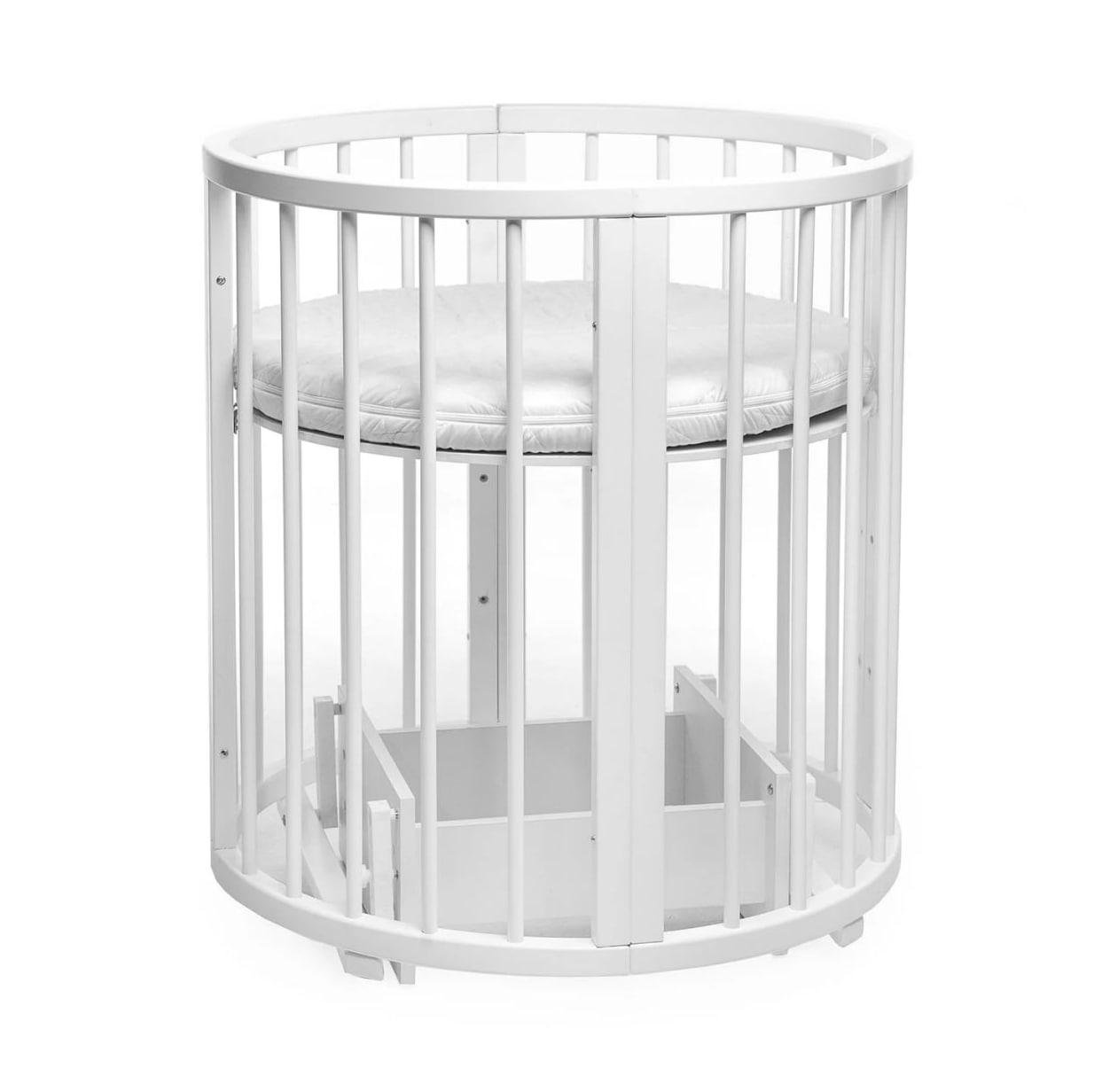 Детская овальная кроватка OBRIY из бука с маятниковым механизмом (28119076) - фото 3