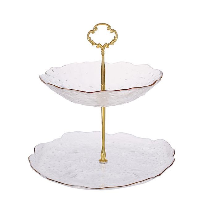 Фруктовница стеклянная трехъярусная 24,5 см (33508)