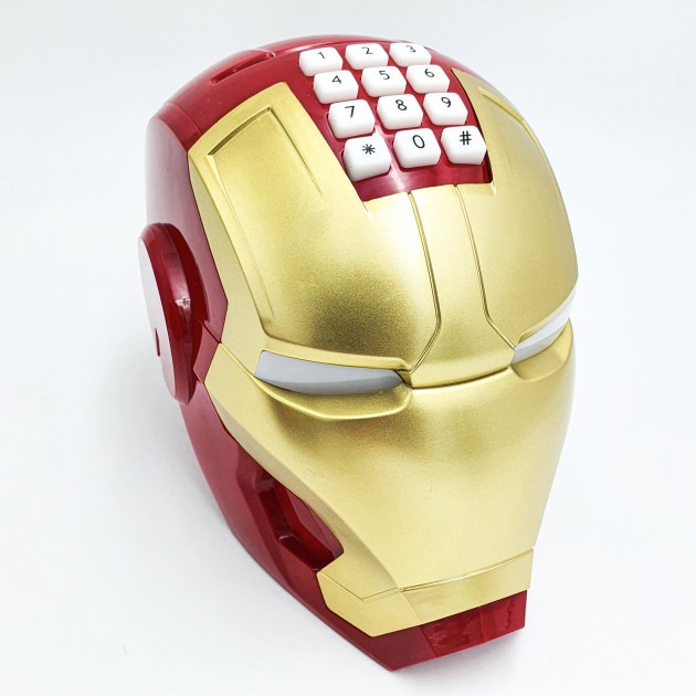 Копилка Шлем железного человека с кодовым замком и купюроприемником Копилка Шлем железного человека с кодовым замком и купюроприемником