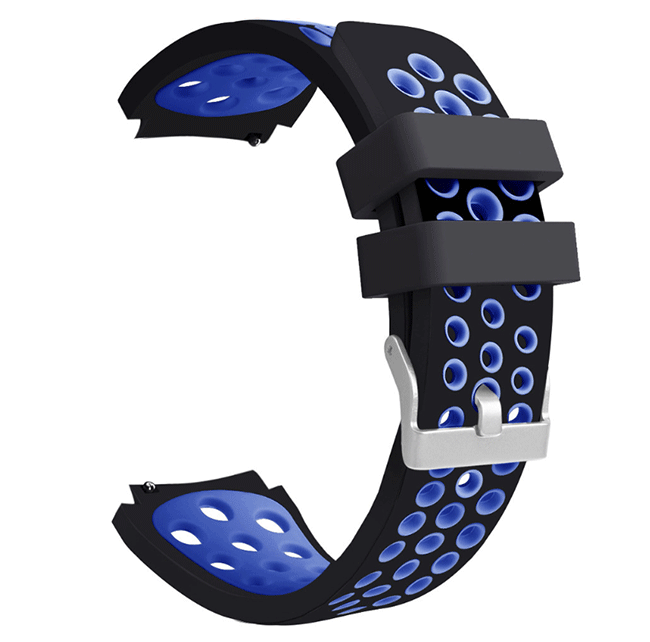 Спортивный ремешок с перфорацией для часов Samsung Galaxy Watch 46 мм SM-R800 Black/Blue (781253029)