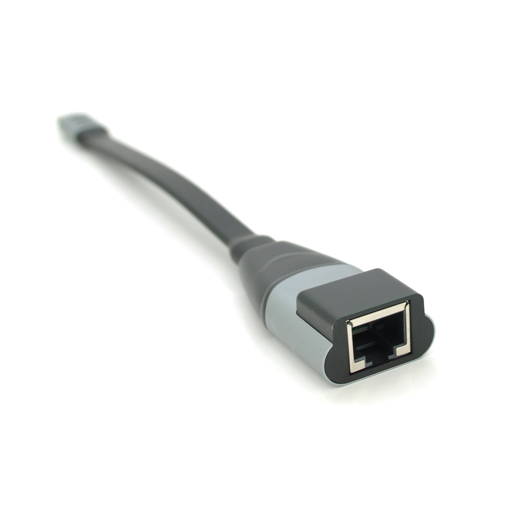 Конвертер для ПК Type-C на RJ-45 плоский чіп RTL8153 1000Mbps 18 см Чорний (YUT_V7898)