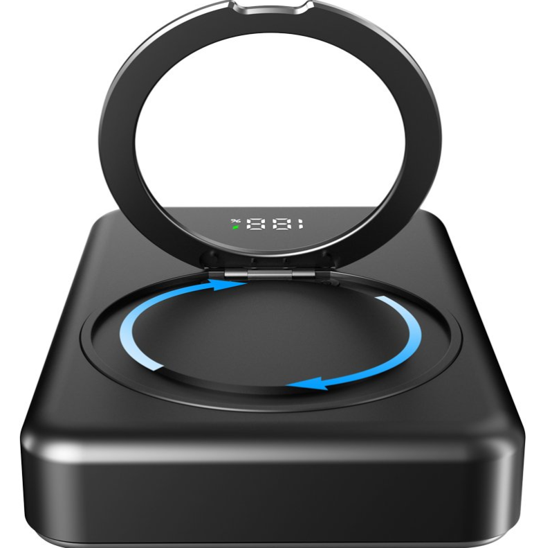 Повербанк с беспроводной зарядкой Gelius HOLDIX GP-PBW302 Magnetic Wireless Charge 15W 10000 mAh Black (2771247107) - фото 5 Повербанк с беспроводной зарядкой Gelius HOLDIX GP-PBW302 Magnetic Wireless Charge 15W 10000 mAh Black (2771247107) - фото 5