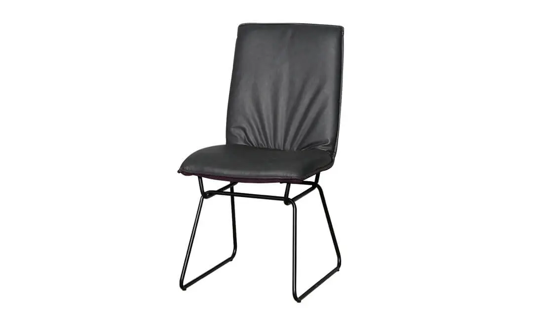 Стілець Фльор метал сидіння екошкіра 460x640x905 мм Чорний