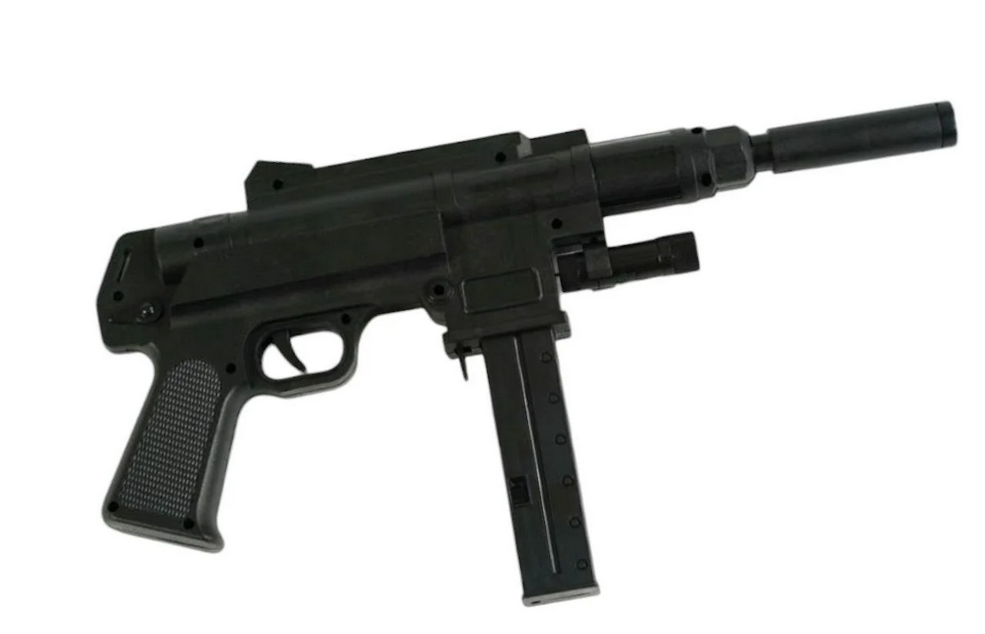 Автомат с лазерным прицелом/глушитель и магазин/стреляет пульками 6 мм (140360)