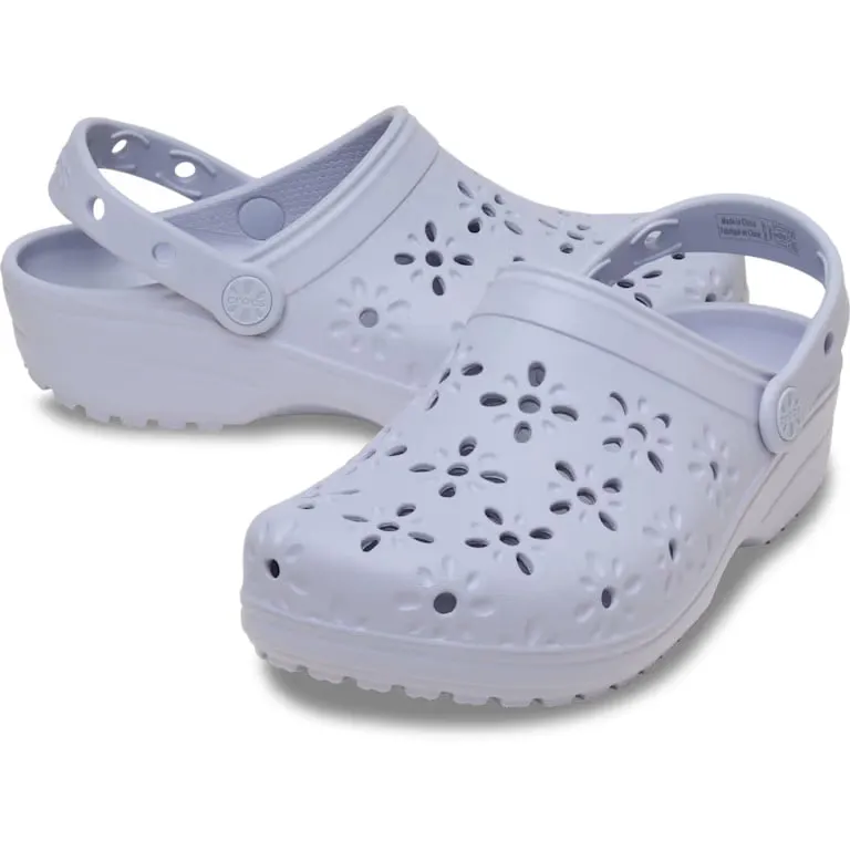 Крокси жіночі Crocs Classic Floral Cut-Out Clog р. 36-37 Бузковий (21893)