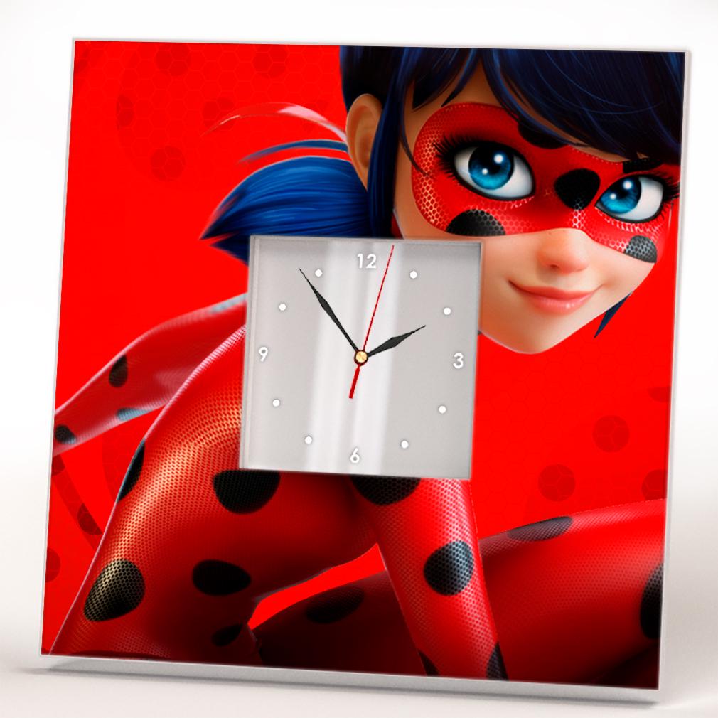Часы с героями мультфильма "Ladybug" 260x260 мм (C03828) Часы с героями мультфильма "Ladybug" 260x260 мм (C03828)
