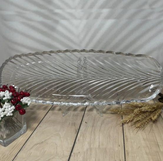 Блюдо стеклянное для сервировки Helios D-44-1 Фонтана 328 мм