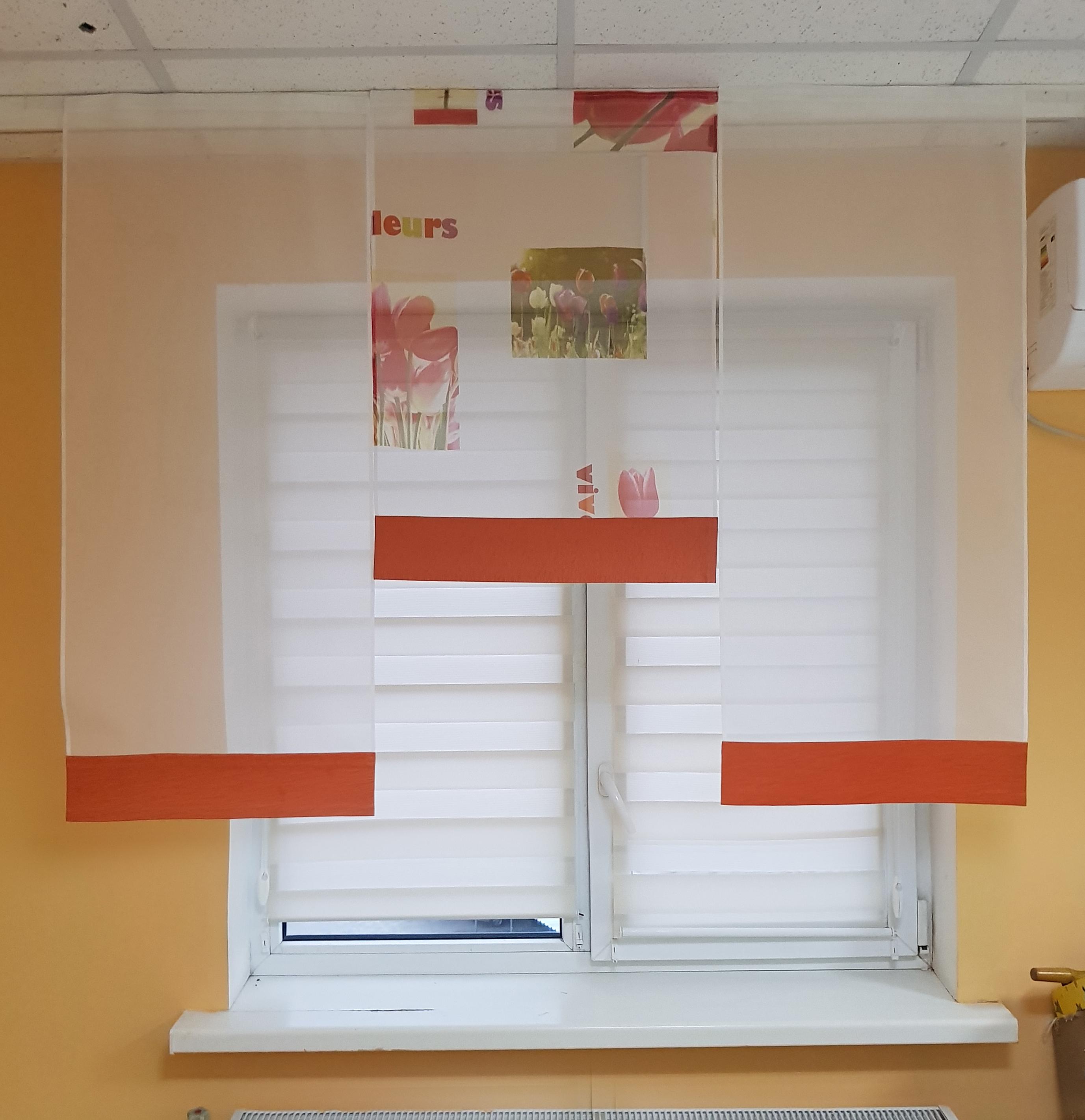 Комплект панельных занавесок Firanka Тюльпаны 3 шт. карниз 140 см Оранжевый (7_7п) Комплект панельных занавесок Firanka Тюльпаны 3 шт. карниз 140 см Оранжевый (7_7п)