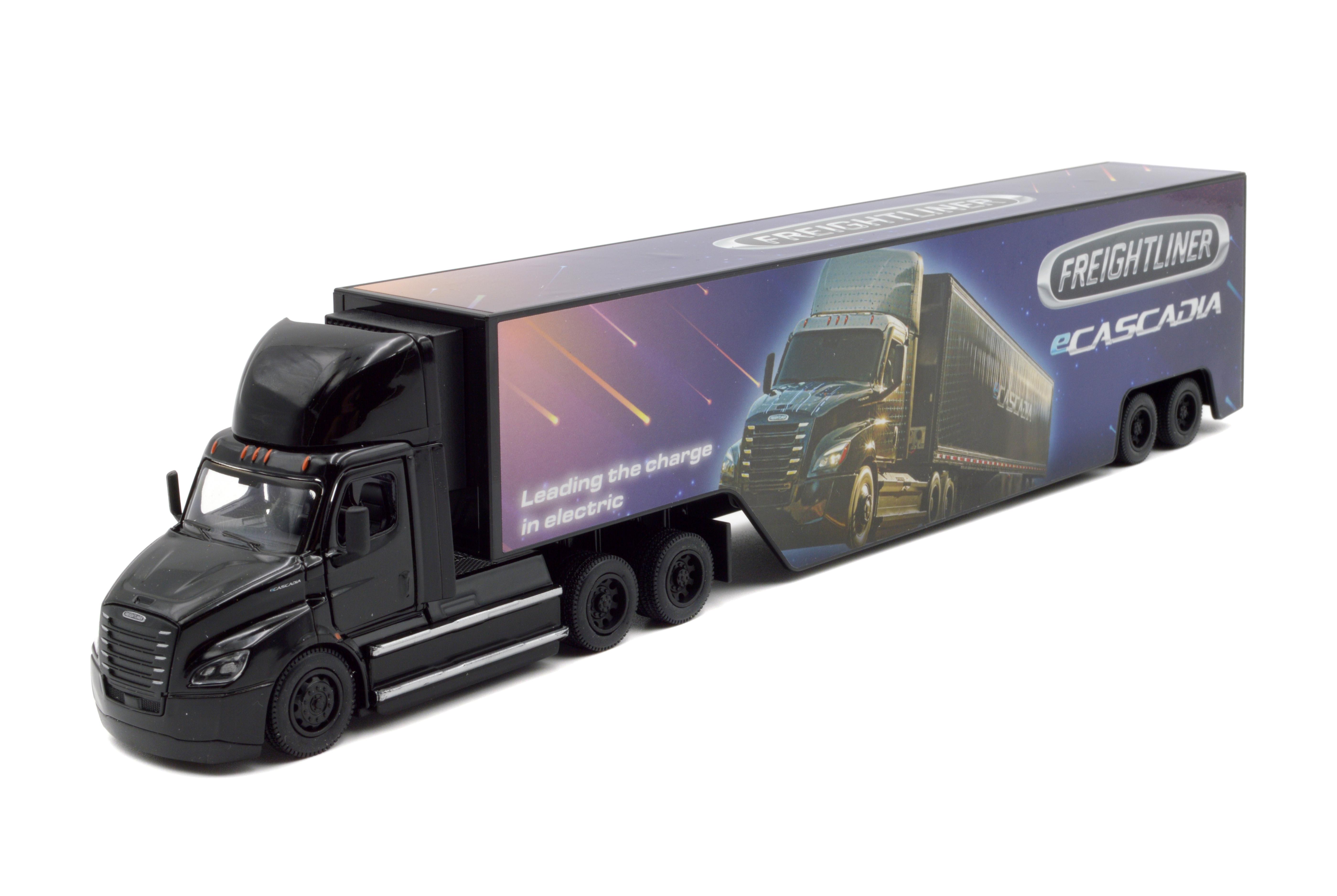 Масштабная модель металлическая Kinsmart KT1303W Freightliner eCascadia with container (KT1303WBL)