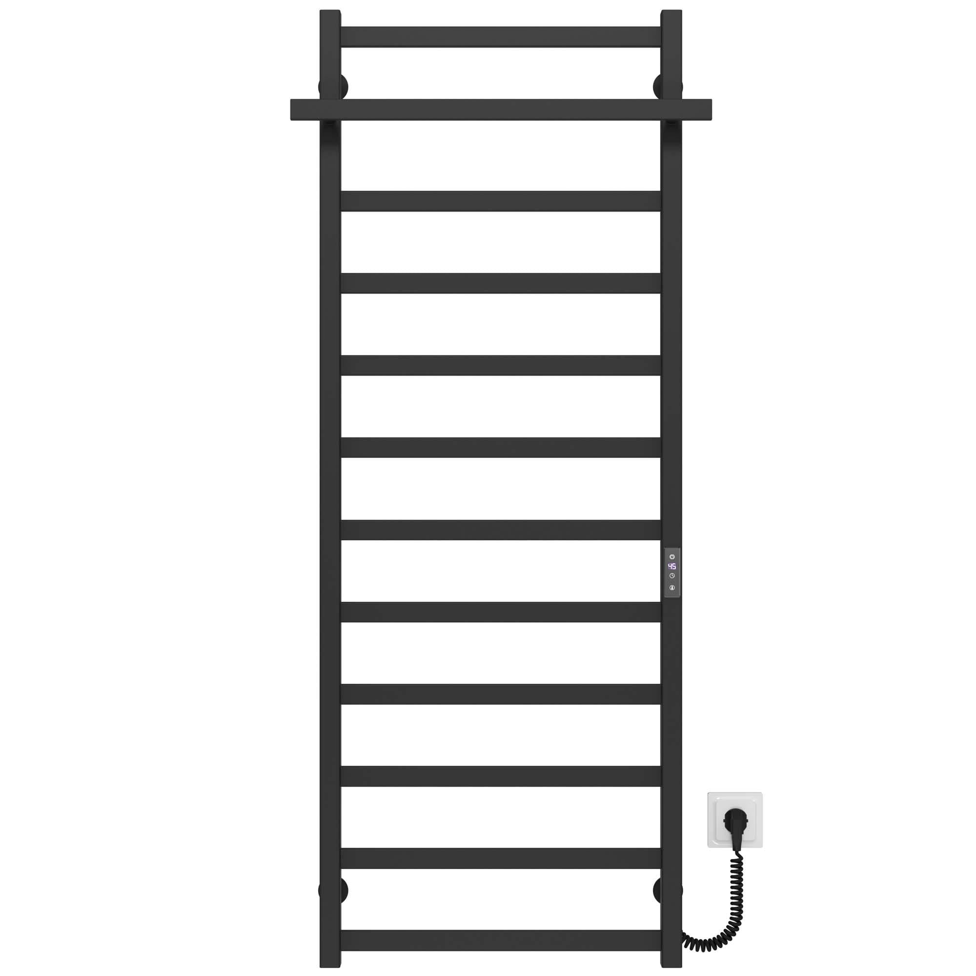 Полотенцесушитель электрический Deffi Nicolе П12 JD04 правое подключение нержавеющая сталь 500х1400 мм Черный (A.NI.140.50.12.E.B.R.2)