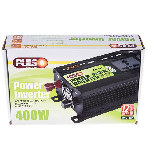 Преобразователь напряжения PULSO/IMU 424/24V-220V/400W/4USB-5VDC2.0A - фото 2 Преобразователь напряжения PULSO/IMU 424/24V-220V/400W/4USB-5VDC2.0A - фото 2