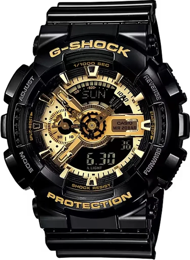 Наручные часы мужские Casio G-Shock Classic GA-110GB-1AER ударопрочные с водозащитой 200 м/подсветкой Золотой (3146350086)