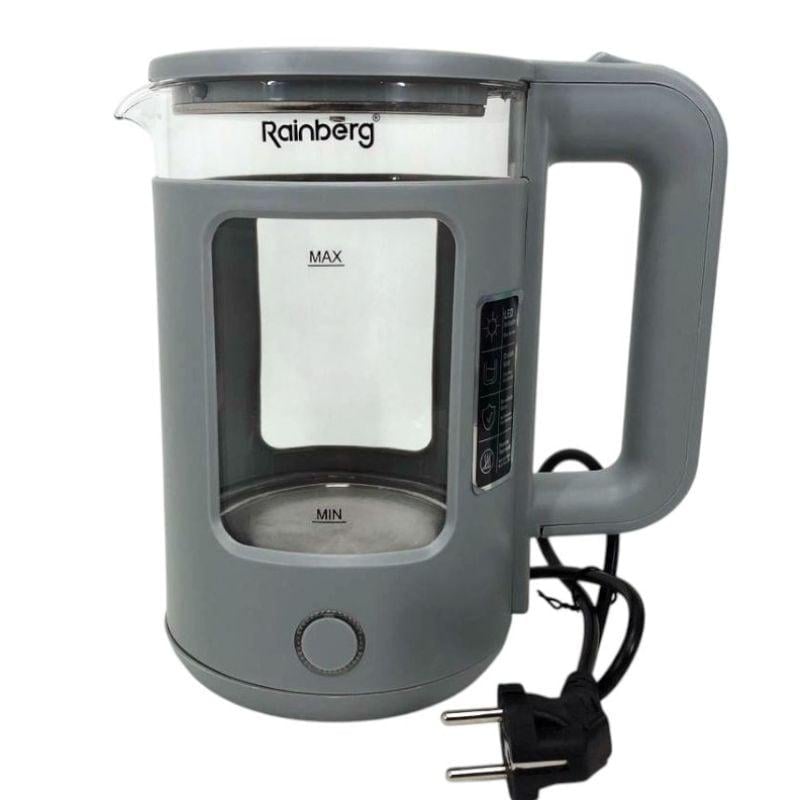 Электрочайник Rainberg RB-2220 стеклянный дисковый 2L 2200W Grey (tf7442)