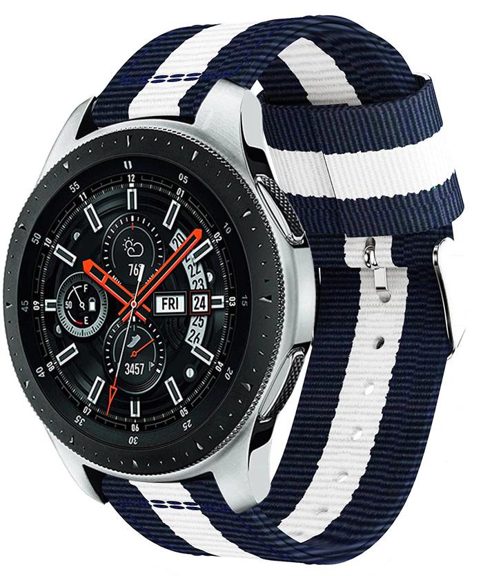 Ремешок тканевый Canvas для Samsung Galaxy Watch 46 мм Blue/White (19650)