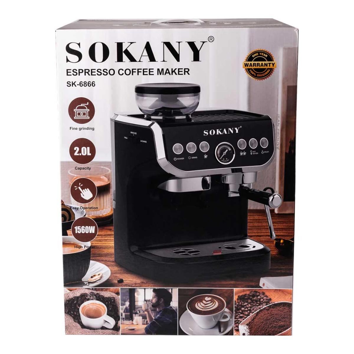 Еспресо-машина Sokany капучинатор із кавомолкою електрична 2 л (5094) - фото 13 Еспресо-машина Sokany капучинатор із кавомолкою електрична 2 л (5094) - фото 13