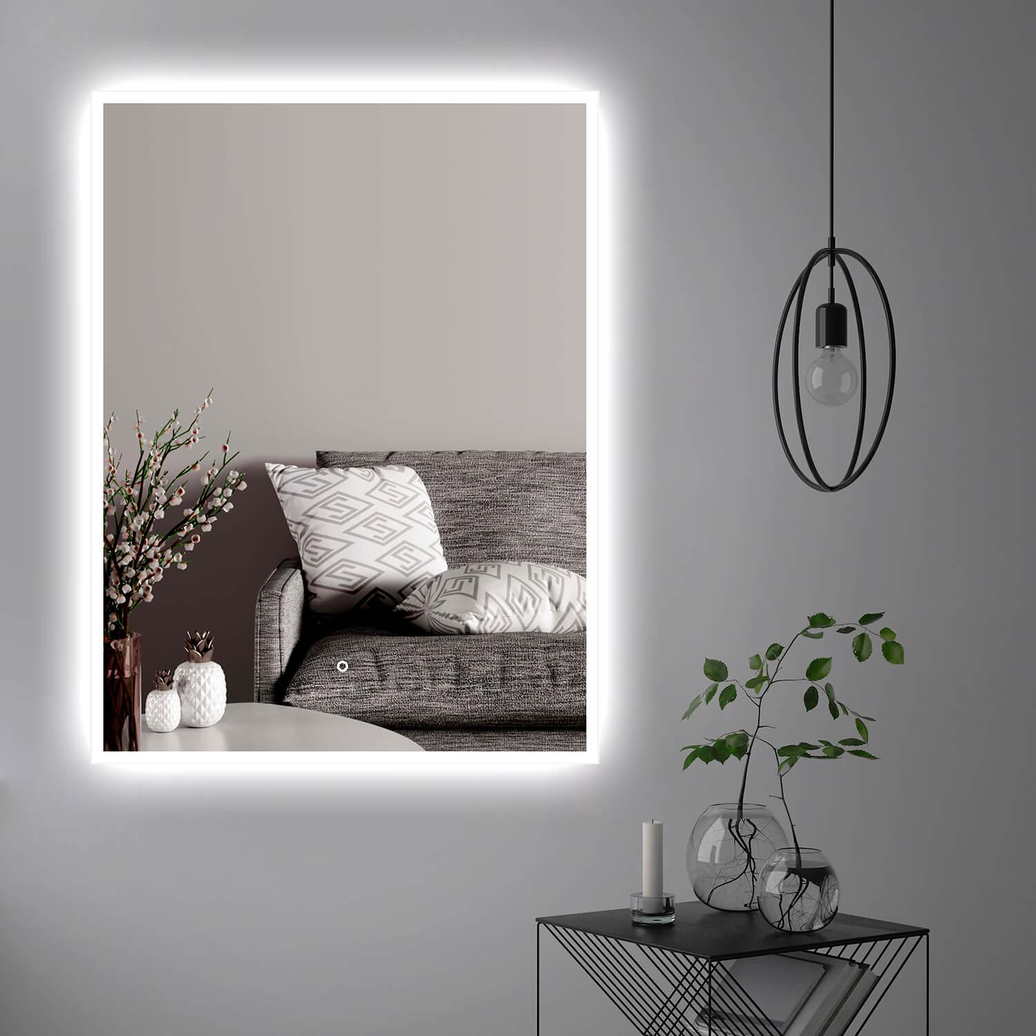 Зеркало Dim Dzerkal AOSTA с LED-подсветкой и сенсорным управлением 50х70 см (10162)