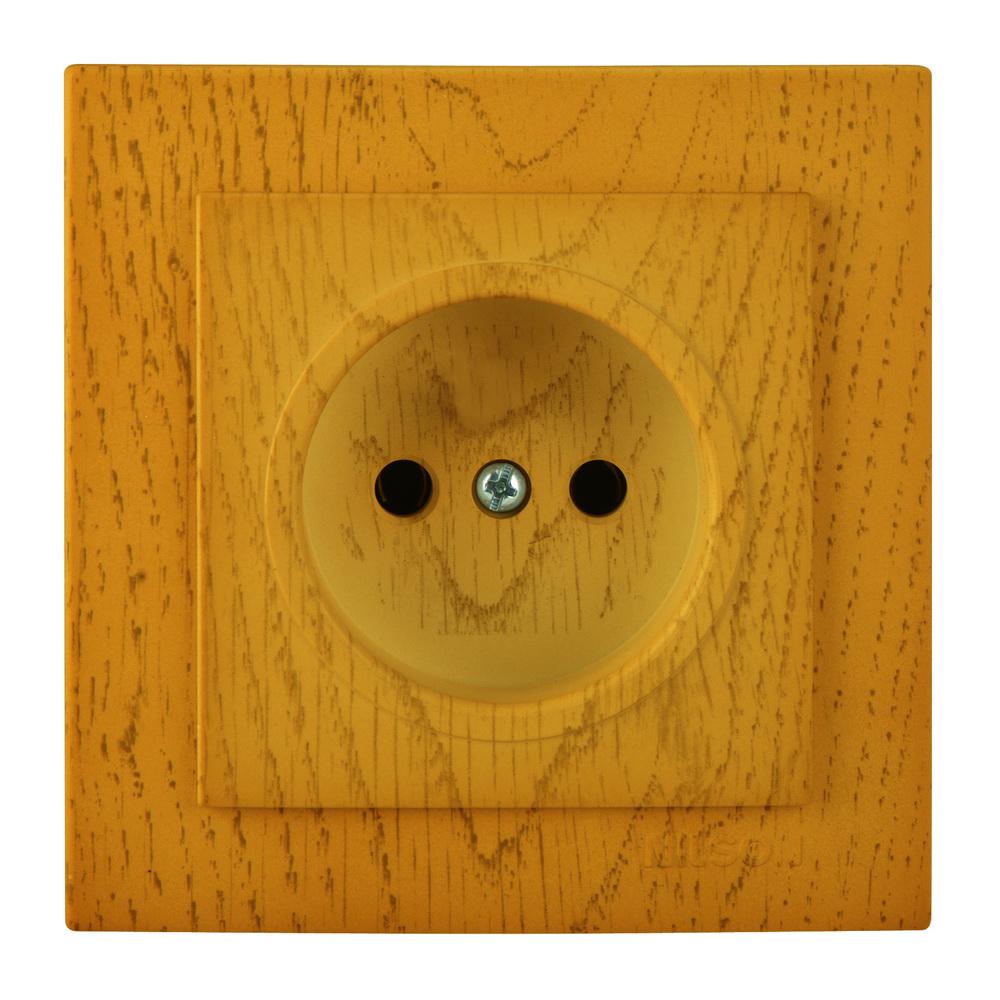 Розетка одинарна без заземлення Nilson Touran Дуб (00000007011)