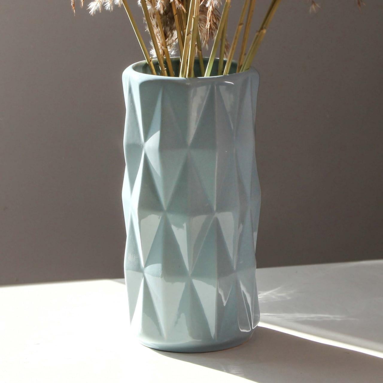 Ваза керамическая Nana ceramics Перун 28 см Небесный (2788476740)