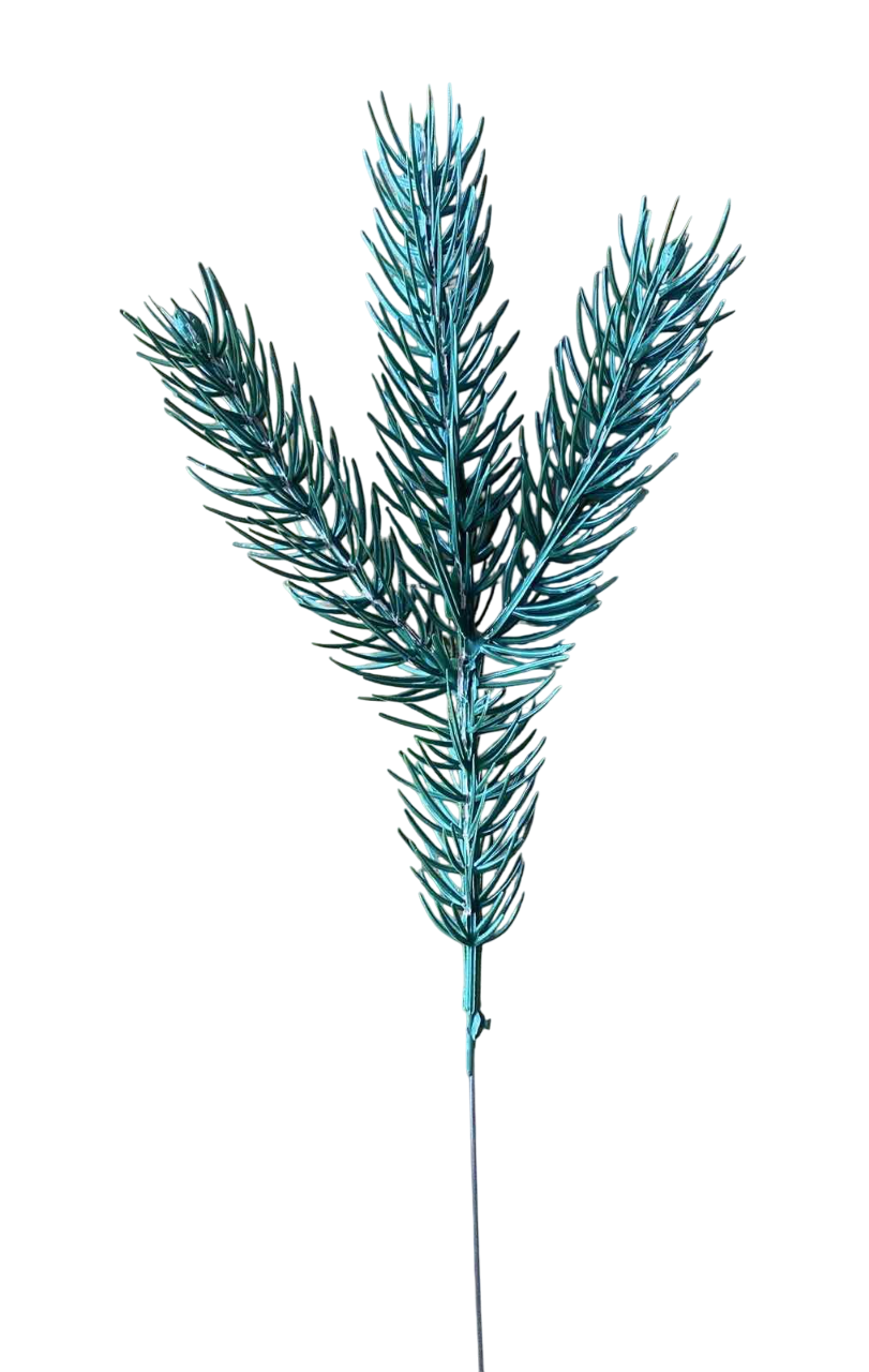 Ветвь декоративная 3 с шишкой Темно-зеленый (29238969)