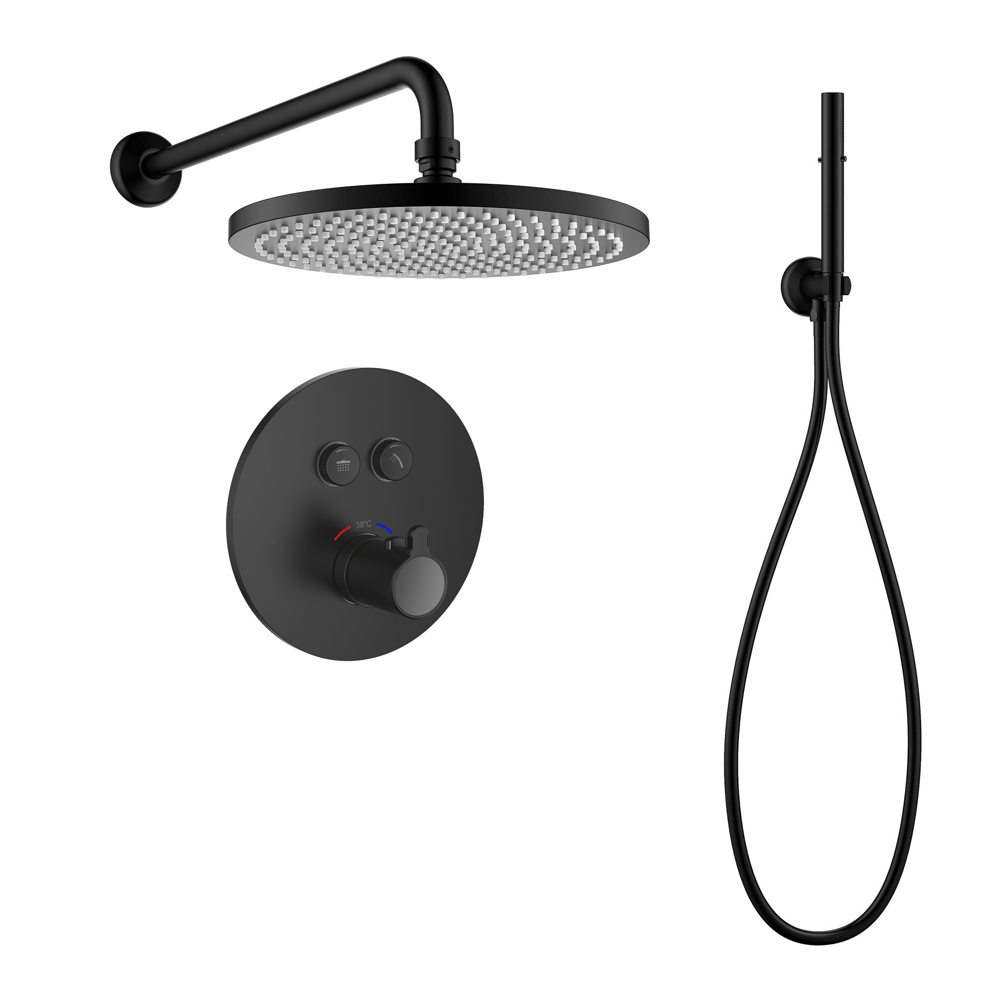 Душевая система Imprese Smatr Click ZMK101901216 с термостатом латунь Черный (ANT-82146)